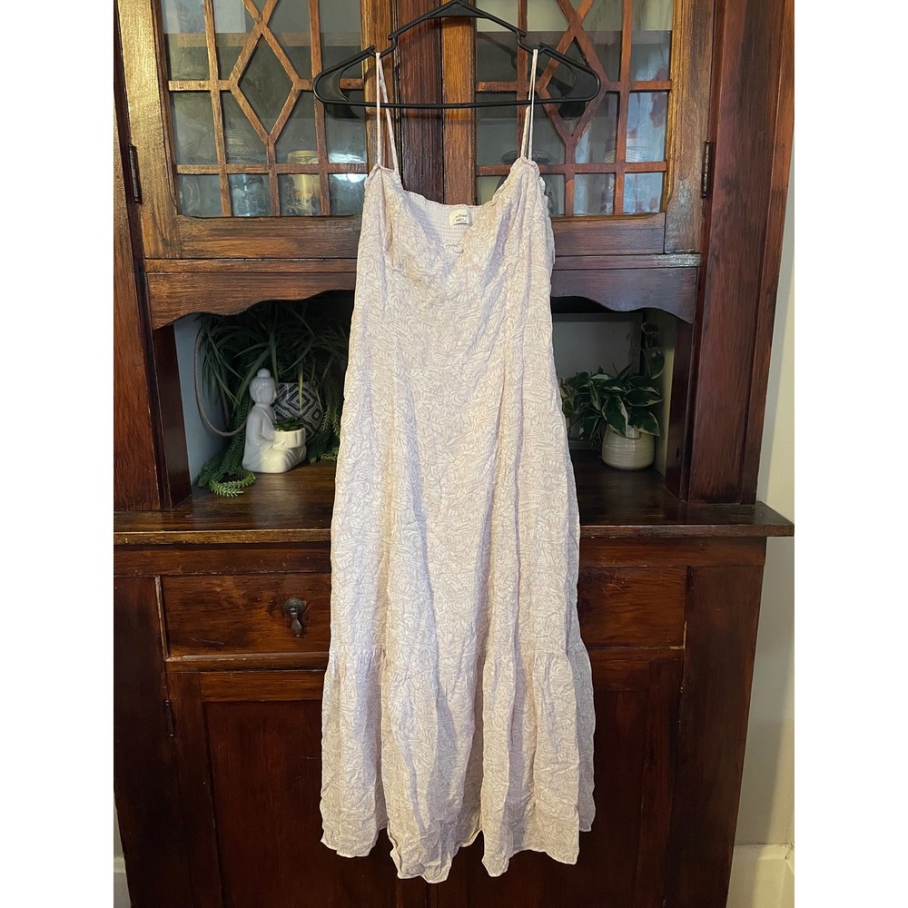 Wilfred Broadway Midi Dress Purple Floral Print Spaghetti Strap Summer Casual - Picture 2 of 8